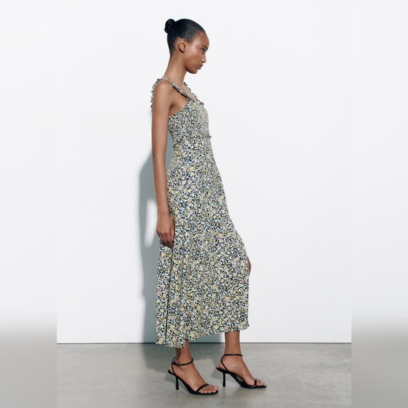 NWT Zara Lien Blend Floral Print Dress - 6962-023 - Picture 8 of 11